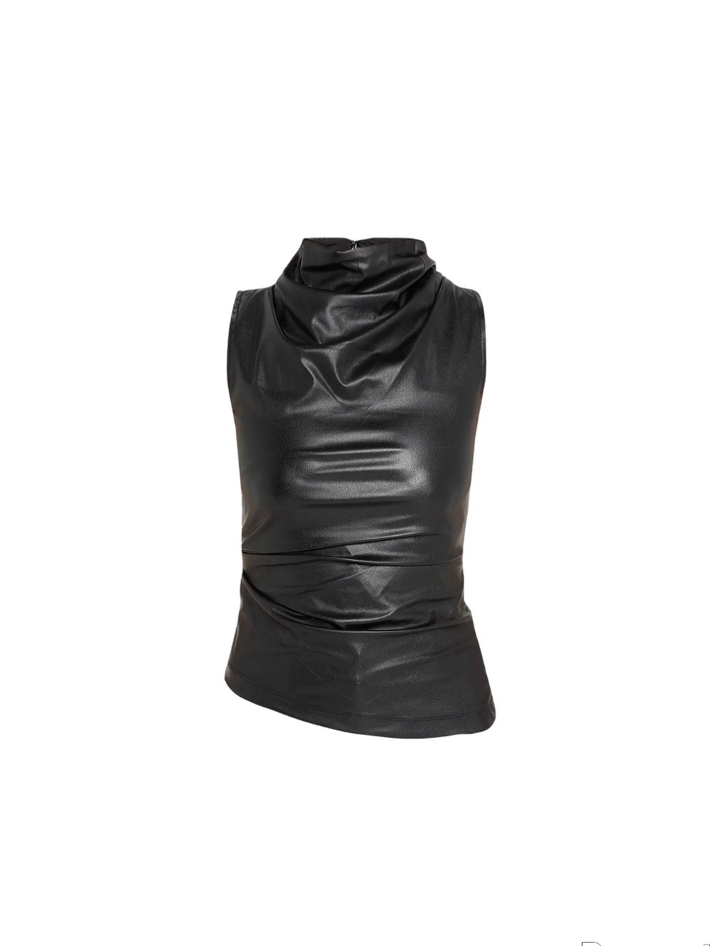 Helmut Lang Faux Leather Top in Black